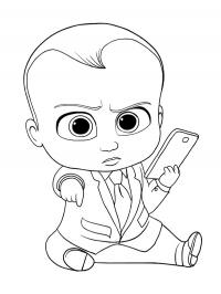 Boss baby with cellphone