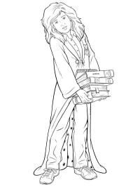 Hermione Granger with books