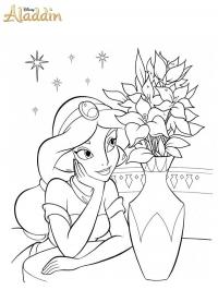 Jasmine watches a vase with flowers