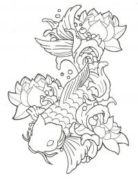 Lotus and Koi Fish Tattoo