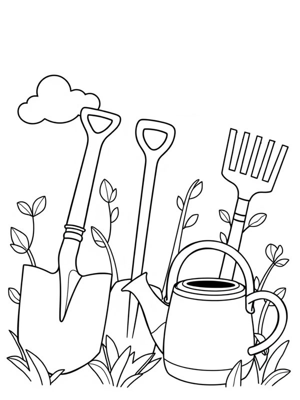 Garden Tools Coloring Page Funny Coloring Pages