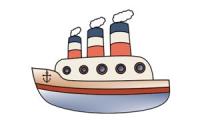 How to draw a steamboat