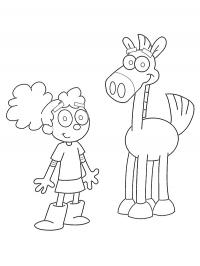 Annie and pony Coloring Page - Funny Coloring Pages