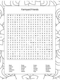 Farm animals word search