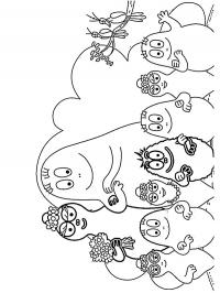 The Barbapapa family Coloring Page - Funny Coloring Pages
