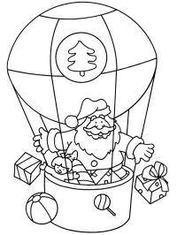 Santa in a hot air balloon