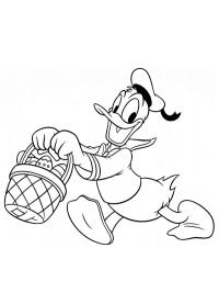 Donald Duck with Easter basket