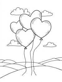 Heart Balloons In The Sky