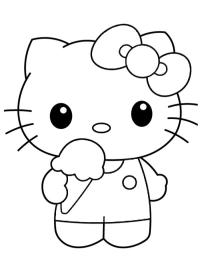 Hello Kitty Eating Ice Cream