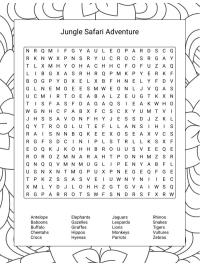 Jungle safari word search