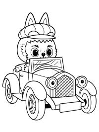 Labubu in the car