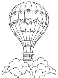 Hot air balloon in the clouds