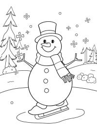 Snowman on ice skates