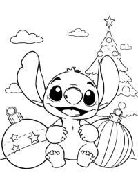 Stitch with Christmas baubles