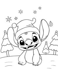 Stitch with Santa hat