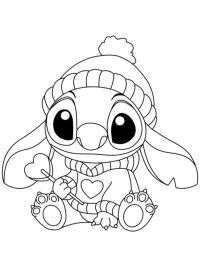 Stitch with winter hat