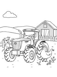 Tractor with animals