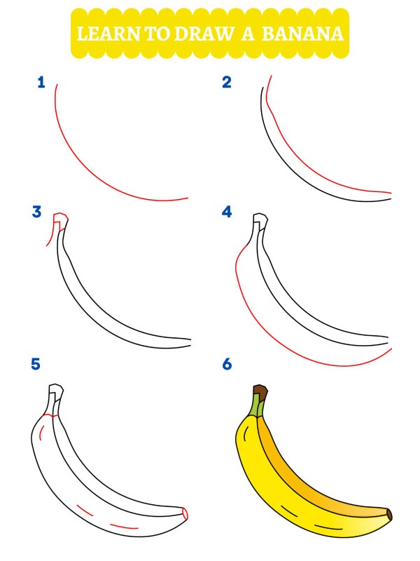 How to draw a banana