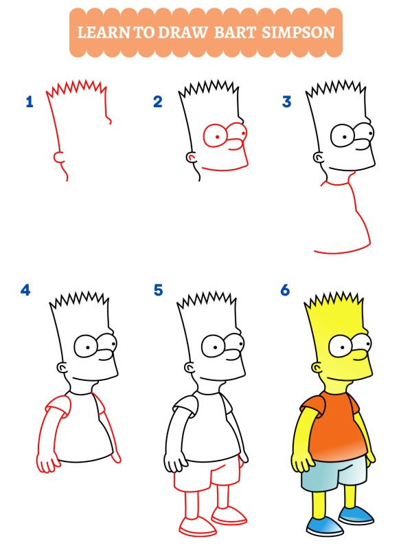 How to draw Bart Simpson