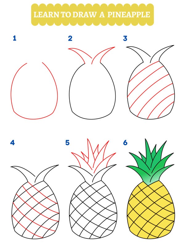 How to Draw a Pineapple