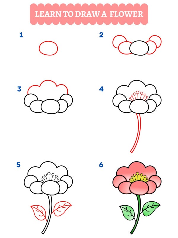 How to draw a flower