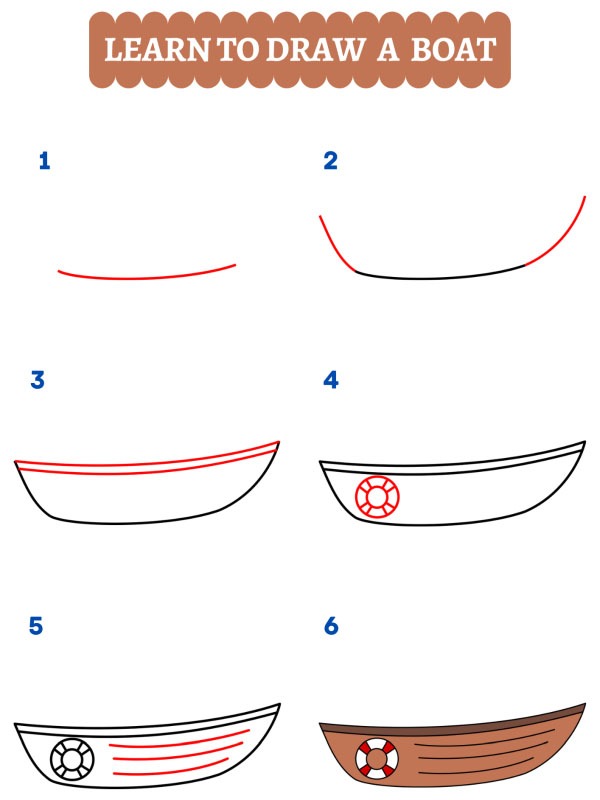 How to draw a boat