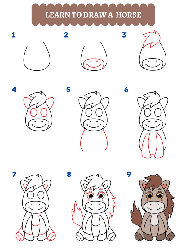 How to draw a horse