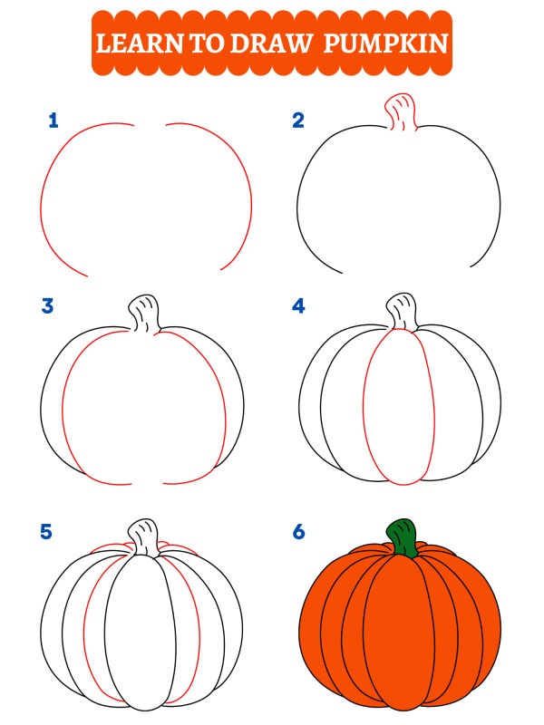 How to draw a pumpkin