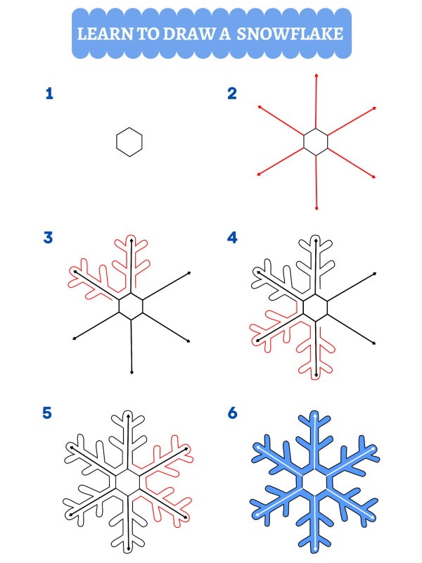 How to draw a snowflake