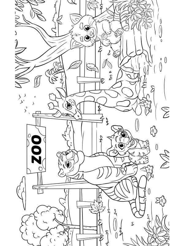 Zoo animals Coloring page