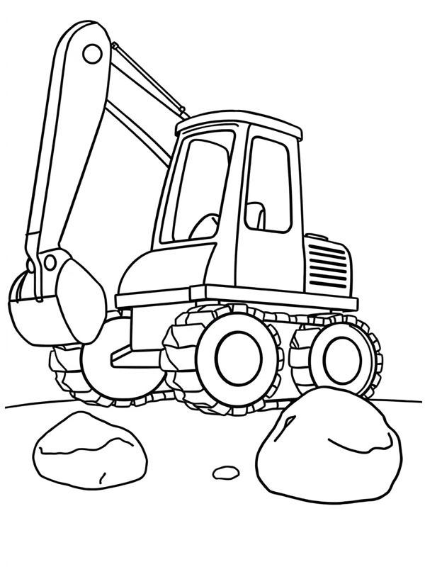 Excavator Coloring page