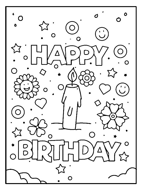 Happy Birthday Coloring page