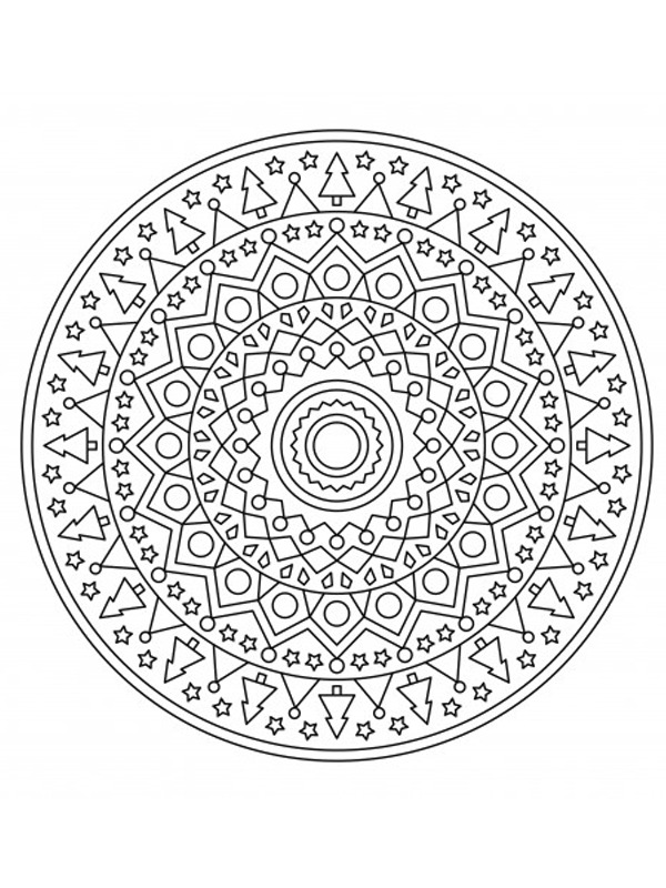 Mandala Christmas tree Coloring page