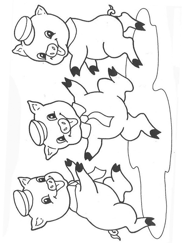 The three little pigs Coloring page