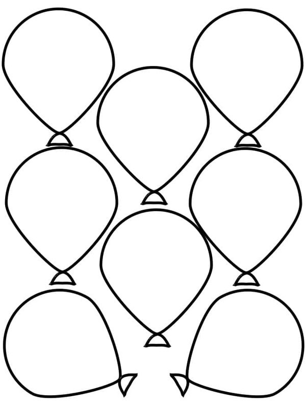 8 balloons Coloring page