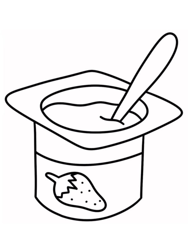 Strawberry yogurt Coloring page