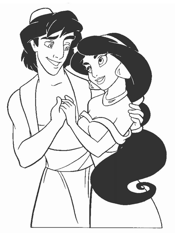 Aladdin and yasmine Coloring page