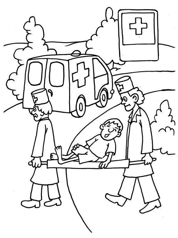 ambulance transport Coloring page