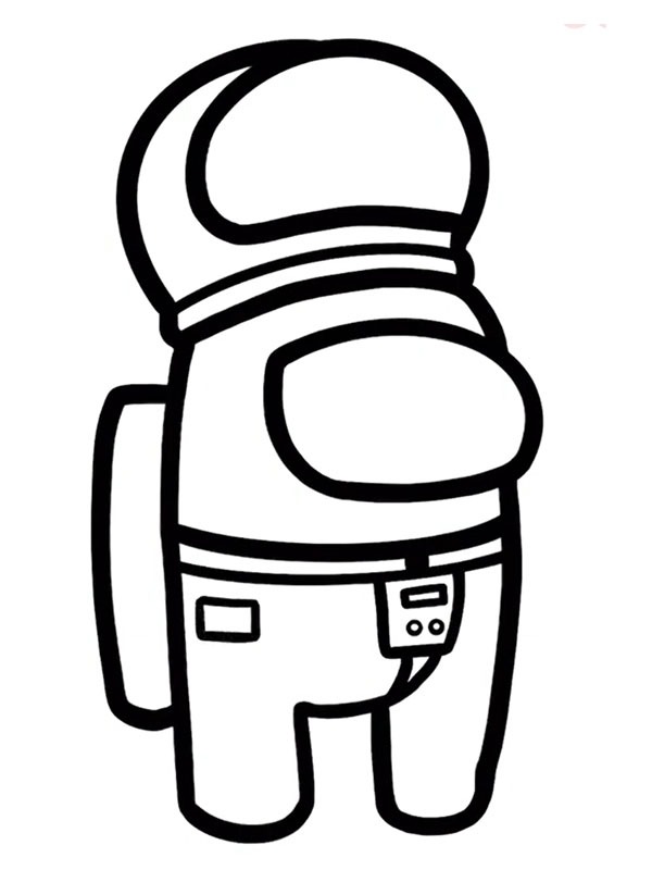 Among Us astronaut Coloring Page - Funny Coloring Pages