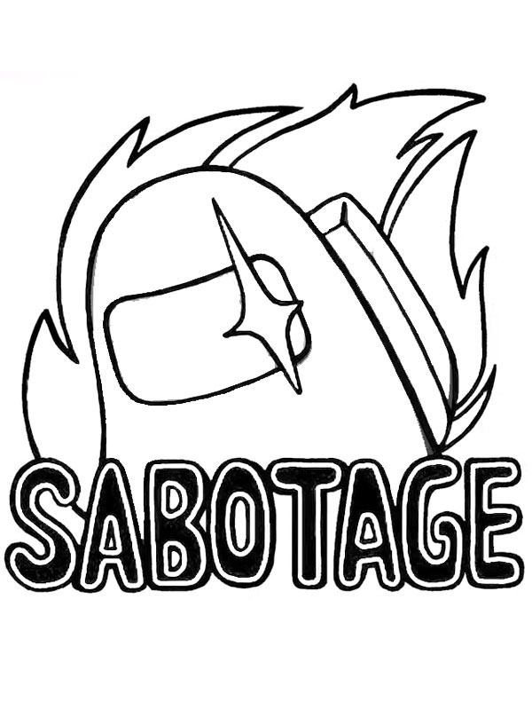 Among Us (Sabotage Button) Coloring page