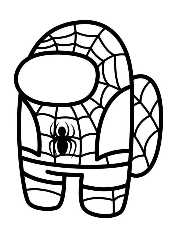 Among Us Spider-man Coloring page