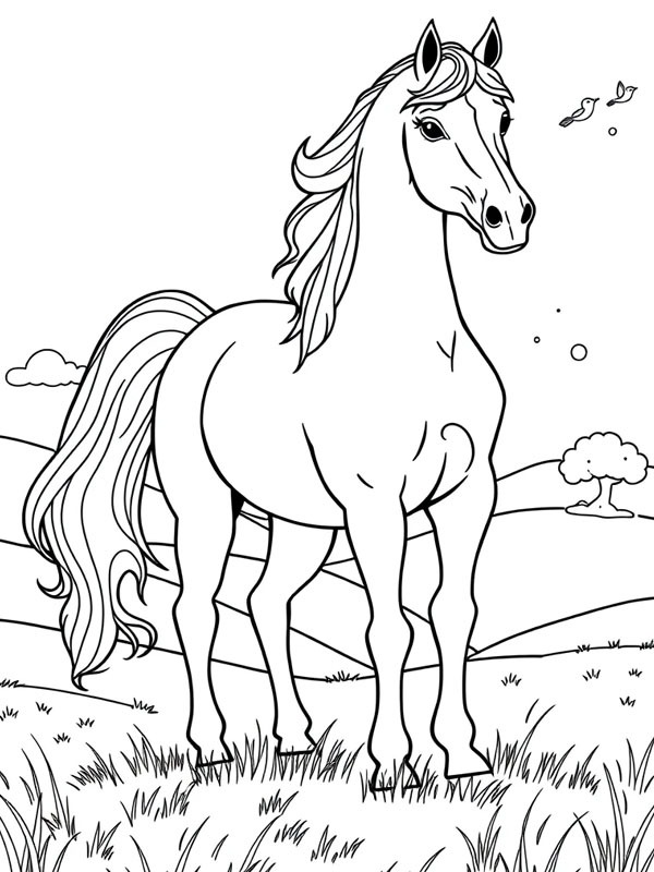 Andalusian horse Coloring page