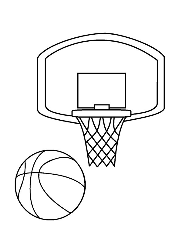 Basketball basket with ball Coloring page