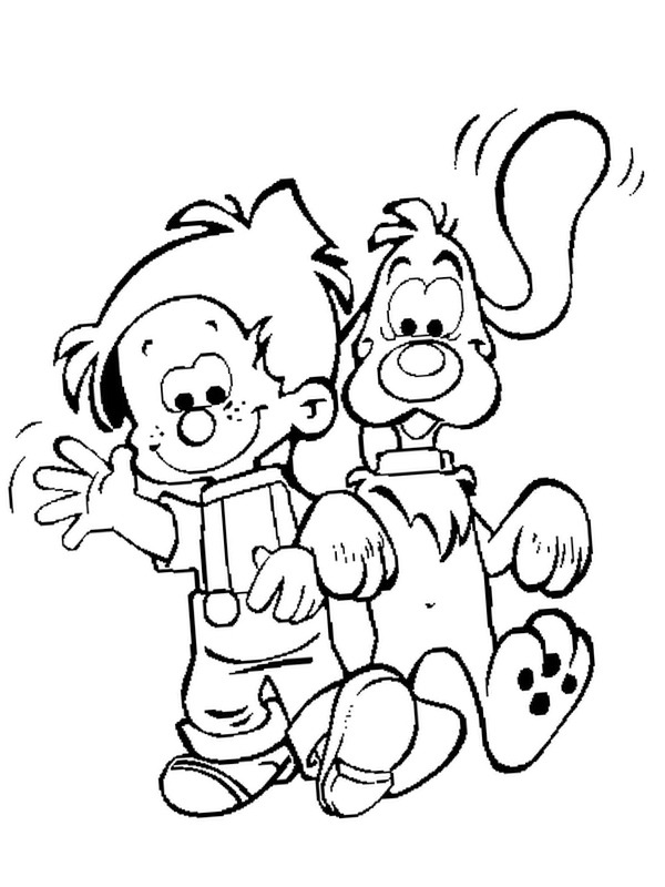 Billy and Buddy walk Coloring page