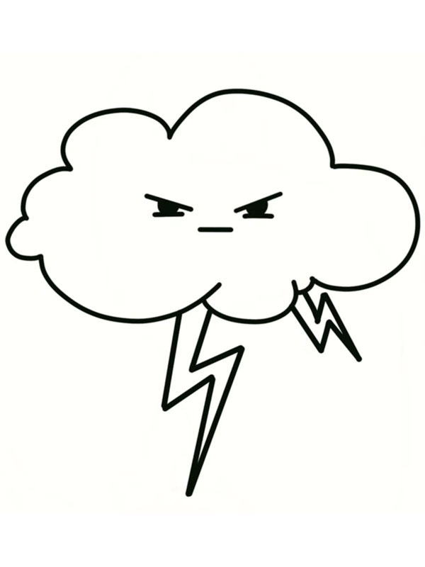 Angry Cloud Coloring page