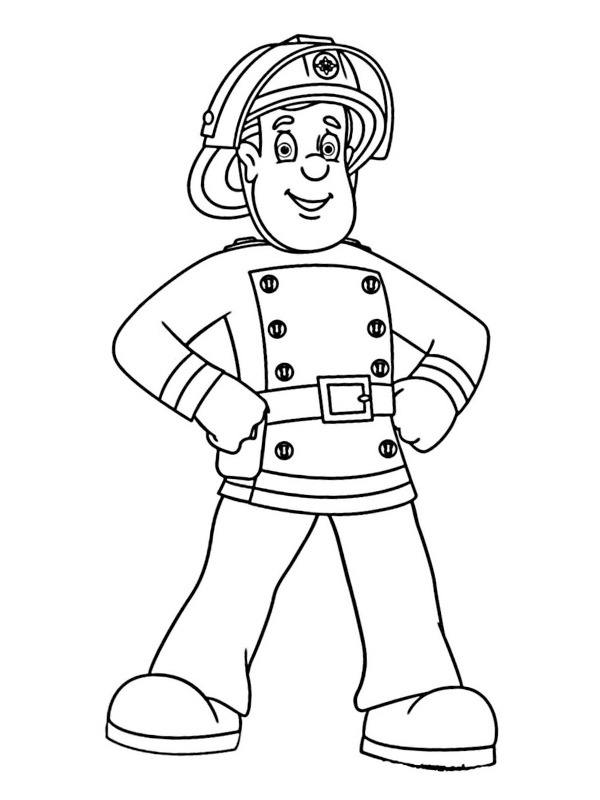 Sam the firefighter Coloring page