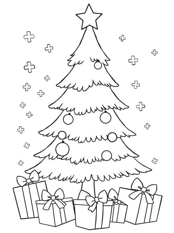 Presents under the Christmas tree Coloring page