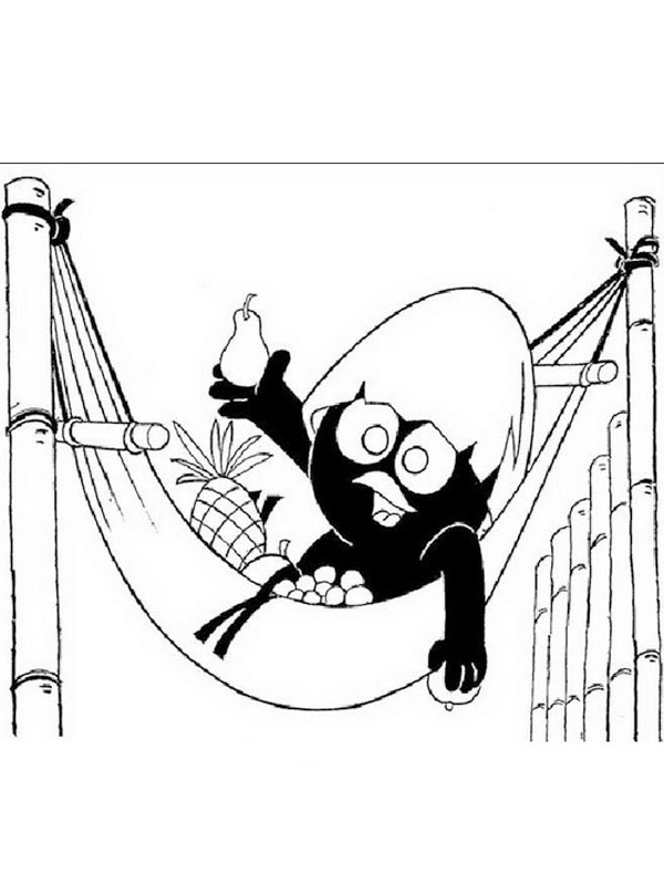 Calimero in the hammock Coloring page