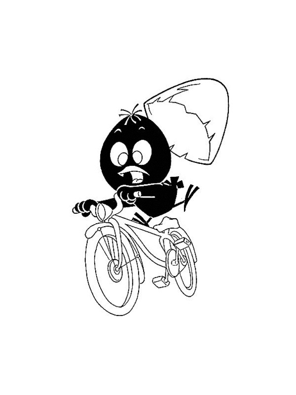 Calimero on the bike Coloring page