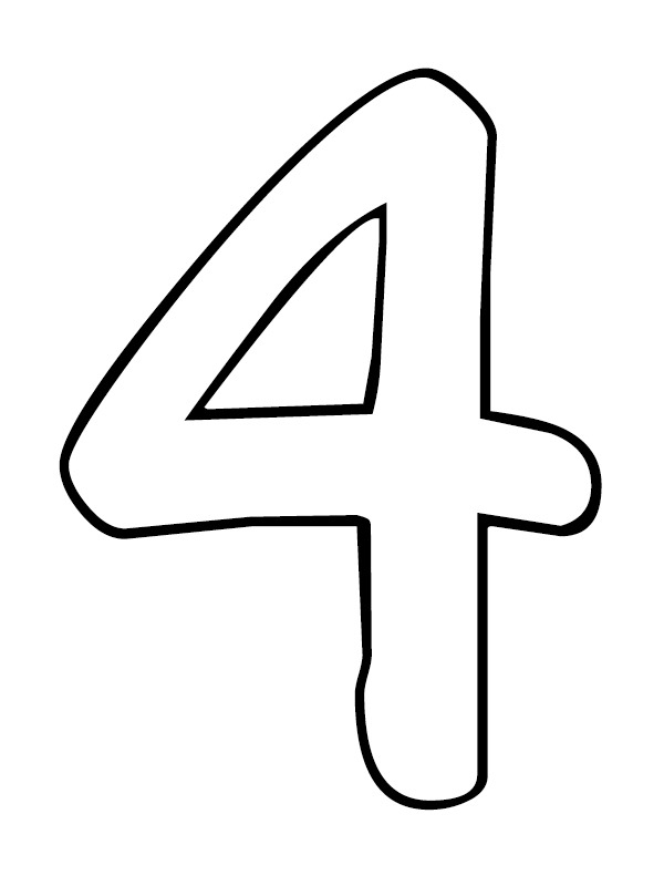 Number 4 Coloring page